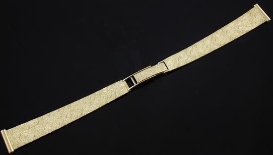 An 18ct textured gold watch bracelet,